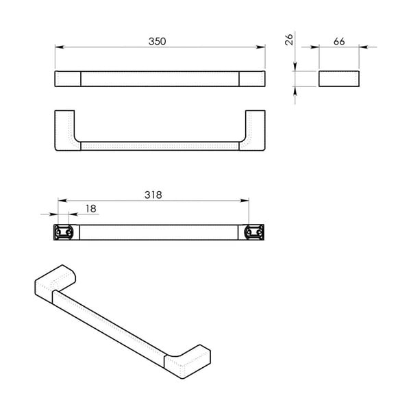 Medeninasto stensko držalo za brisače v zlati barvi Gedy Pirenei – Sapho-image-1