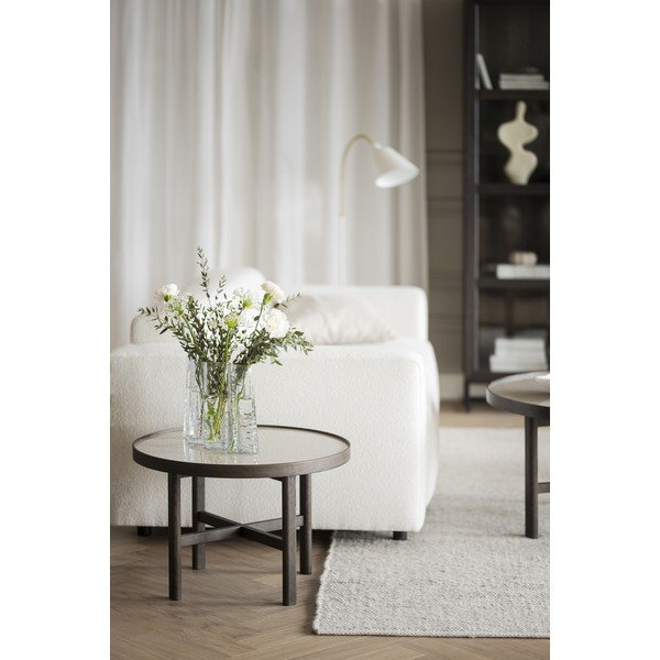 Temno rjava okrogla mizica s keramično ploščo 60x60 cm Marsden – Rowico-image-1