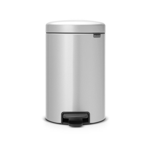 Kovinski koš s pedali v sivi barvi Brabantia Newicon, 12 l