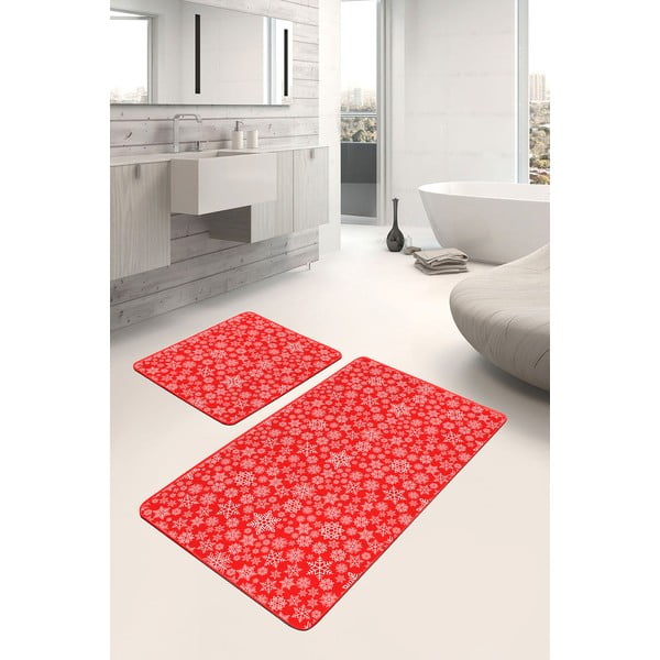 Rdeče kopalniške preproge v kompletu 2 ks 60x100 cm – Mila Home