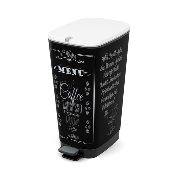 Črn plastičen koš za smeti s pedalom 45 l Chic Bin – KIS