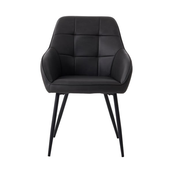 Temno sivi oblazinjeni jedilni stoli v kompletu z nasloni za roke 2 ks Nolan Square – Unique Furniture-image-3