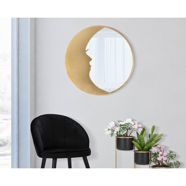 Stensko ogledalo z zlatimi detajli Mauro Ferretti Moon, ø 72,5 cm-image-2