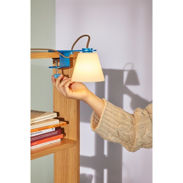 Modra namizna svetilka s steklenim senčilom (višina 23 cm) Lure – Hübsch-image-2