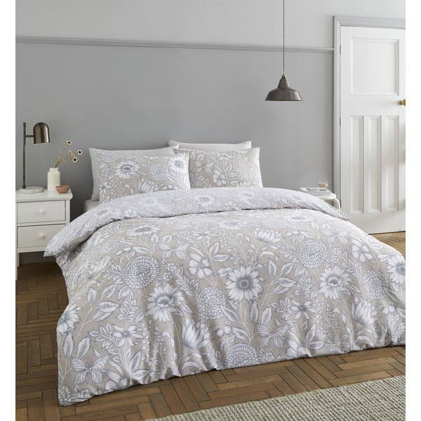 Siva posteljnina 200x135 cm Tapestry Floral - Catherine Lansfield-image-1