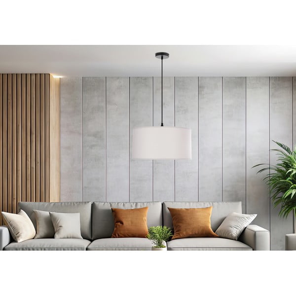 Bela viseča svetilka s tekstilnim senčilom ø 40 cm Shanti – Candellux Lighting-image-4