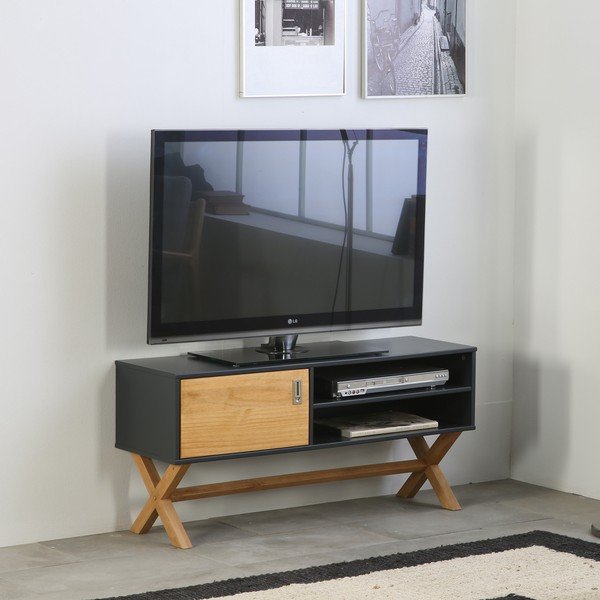 Antracitno siva TV mizica Marckeric Leidi, 110 x 52 cm-image-1
