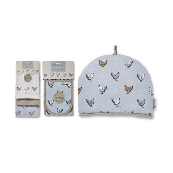 Kuhinjske krpe, kuhinjska rokavica in prevleka za čajnik v kompletu 5 ks Farmers Kitchen – Cooksmart ®