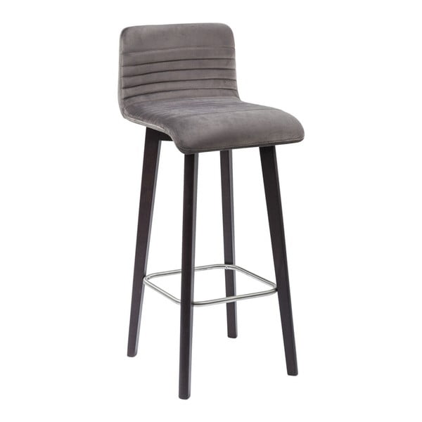 Komplet 2 sivih barskih stolčkov s črno podlago Kare Design Lara