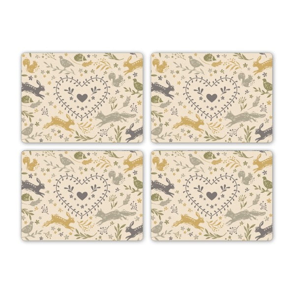 Pogrinjek iz plute 4 kos 29x21 cm Woodland - Cooksmart ®-image-1