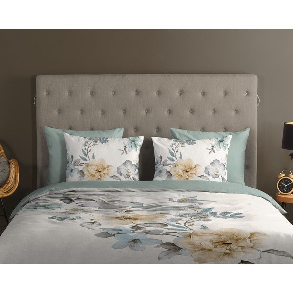 Zelena/kremno bela enojna podaljšana bombažna posteljnina 140x220 cm Celina – Good Morning-image-2