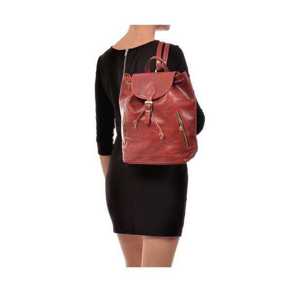 Rdeč usnjen nahrbtnik Sofia Cardoni Cindy-image-4