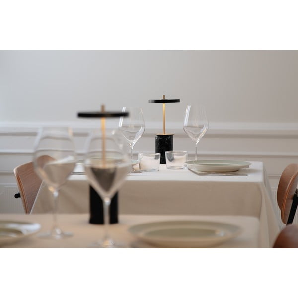 Črna marmorna LED zatemnitvena namizna svetilka s kovinskim senčnikom (višina 25,5 cm) Asteria Move Mini – UMAGE-image-1