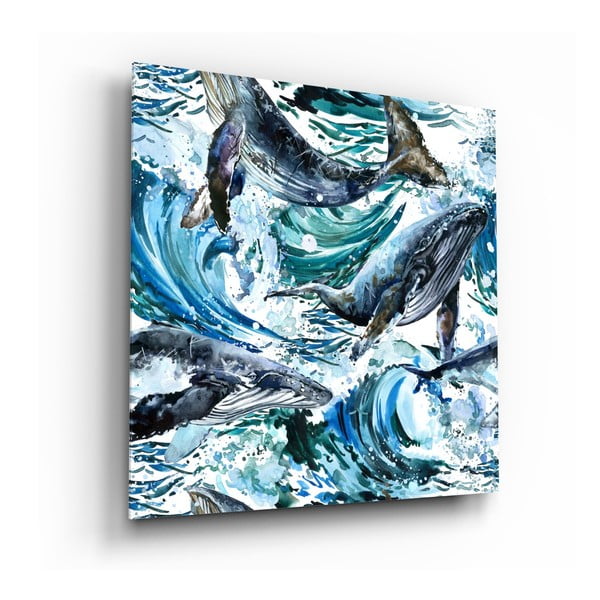 Steklena slika Insigne Dance of the Whales, 60 x 60 cm
