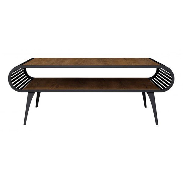 Klubska mizica z mizno ploščo v hrastovem dekorju v naravni barvi 60x120 cm Billie – Bobochic Paris