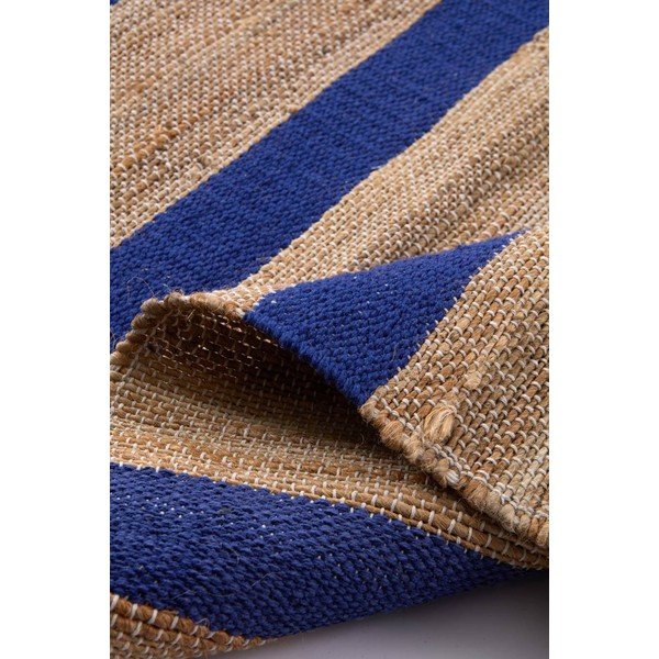 Modra/v naravni barvi ročno tkana preproga iz mešanice jute 160x230 cm Otti – Jotex-image-3