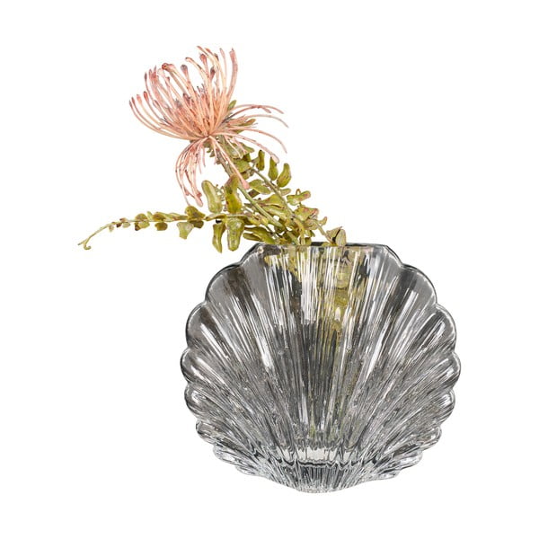 Svetlo siva steklena ročno izdelana vaza – House Nordic-image-3