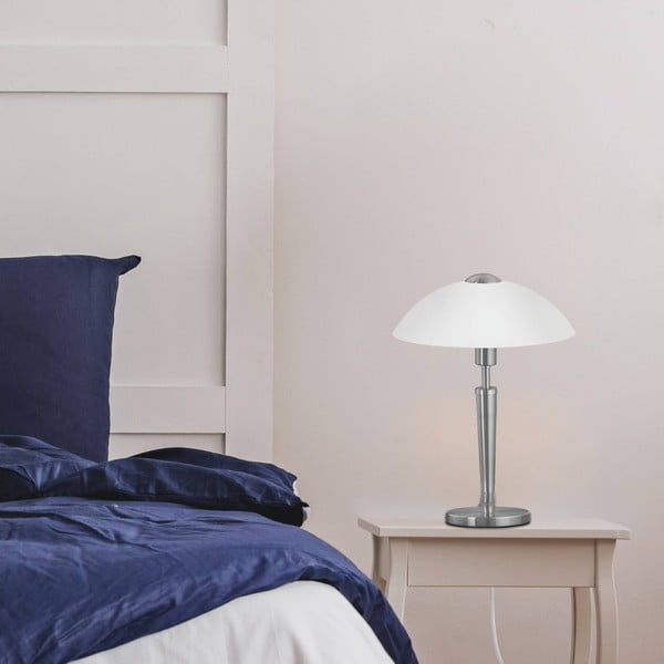 Siva zatemnitvena namizna svetilka s steklenim senčilom (višina 35 cm) SOLO 1 – EGLO-image-1