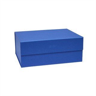 Modra kartonasta škatla za shranjevanje s pokrovom 33x25x15 cm Hako – OYOY Living Design