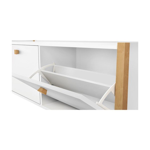 Bel regal za čevlje s klopjo Woodman Hannover-image-1