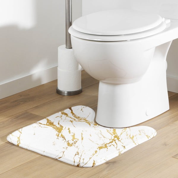 Kopalniška preproga v beli in zlati barvi 45x45 cm Aquamarbre – douceur d'intérieur-image-1