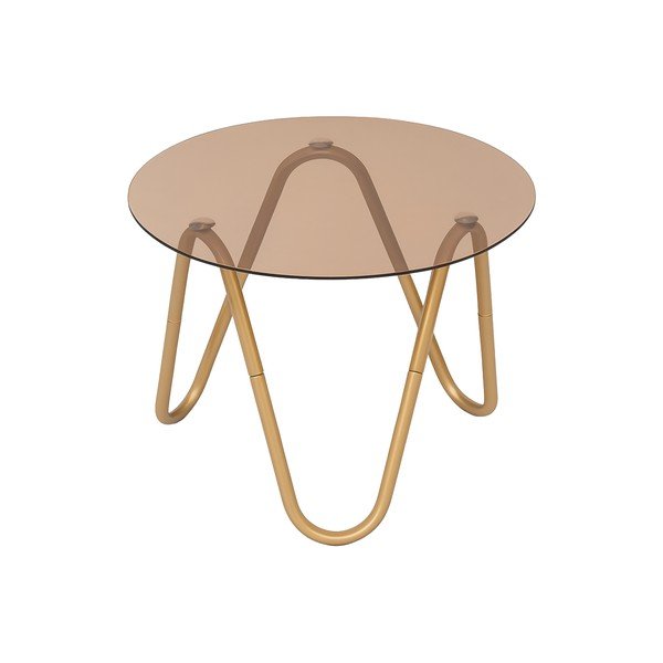 Okrogla stranska mizica s stekleno mizno ploščo ø 50 cm Ventana Round – Leitmotiv