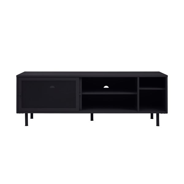 Črna kovinska TV omarica 160x55x45 cm Veep – Unique Furniture-image-2
