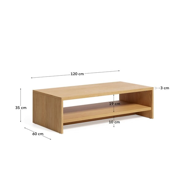 Mizica v hrastovem dekorju 60x120 cm Abilen – Kave Home-image-3