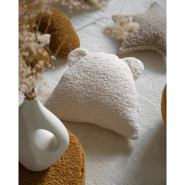 Kremno bela otroška blazina bouclé Bear – Wigiwama-image-3