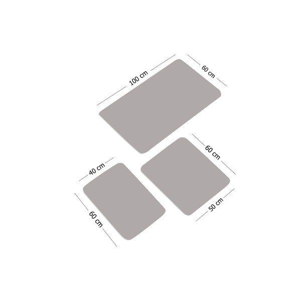 Rjavo-bele kopalniške preproge v kompletu 3 kos 100x60 cm - Foutastic-image-3