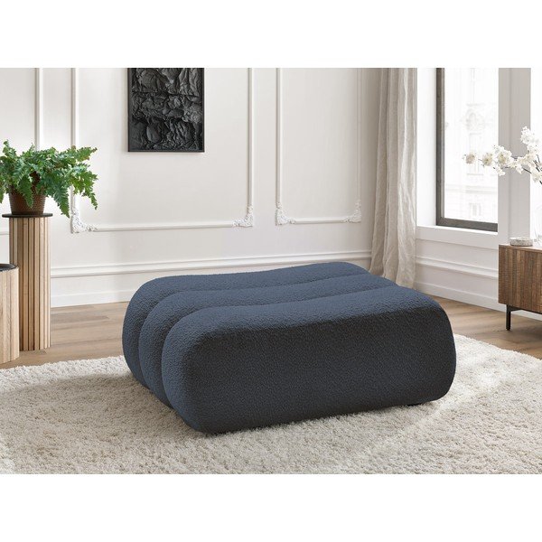 Temno moder tabure iz tkanine bouclé Azra – Bobochic Paris-image-1