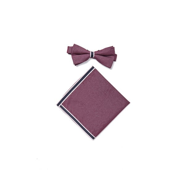 Komplet metuljčka in robčka Deep Rose-image-1