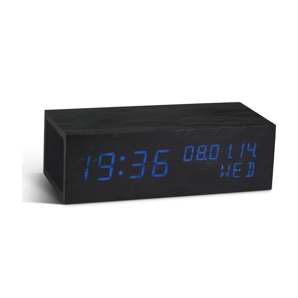 Zvočnik Click Clock z modro budilko LED, črn