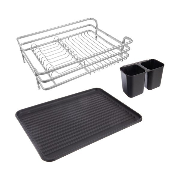 Črno-bel kovinski odcejalnik posode 43x32 cm Deluxe – Orion-image-2