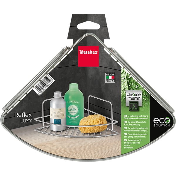 Jeklena kopalniška polica v sijajno srebrni barvi Luxy – Metaltex-image-2