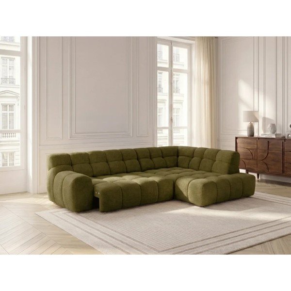 Zelena raztegljiva/z električnim nastavljanjem sedeža kotna sedežna garnitura (levi kot/v obliki črke L) Andre – Bobochic Paris-image-3