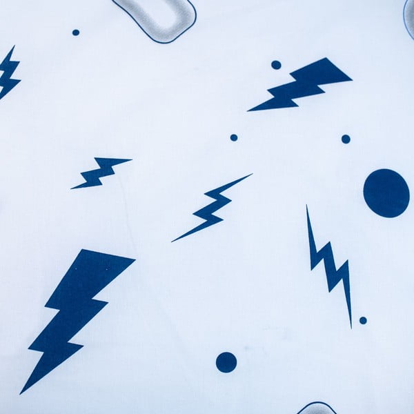 Belo-modra enojna bombažna otroška posteljnina 140x200 cm Game over  – Jerry Fabrics-image-4