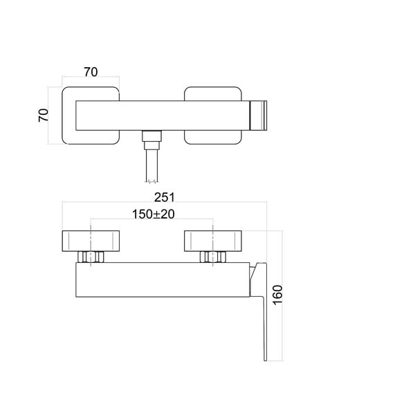 Stenska armatura za tuš v sijajno srebrni barvi (1 izhod) Latus – Sapho-image-1