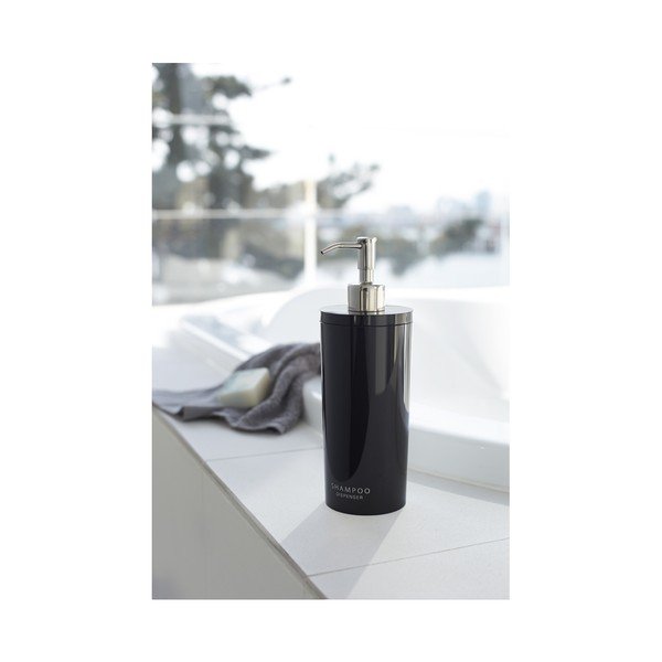 Črn plastičen dozirnik za milo 500 ml Round – YAMAZAKI-image-1