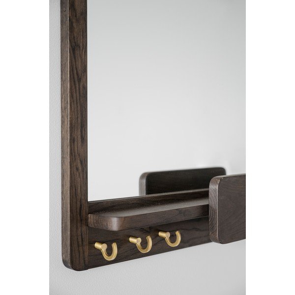 Stensko ogledalo s polico z lesenim okvirjem 45x60 cm Inverness - Rowico-image-4