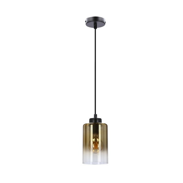 Črna viseča svetilka s steklenim senčnikom ø 10 cm Aspra – Candellux Lighting