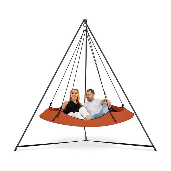 Oranžna vrtna gugalnica s stojalom - Hangout Pod-image-2