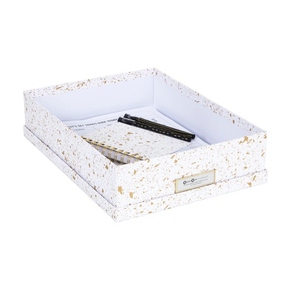 Škatla za shranjevanje v zlati in beli barvi Bigso Box of Sweden Oskar-image-3