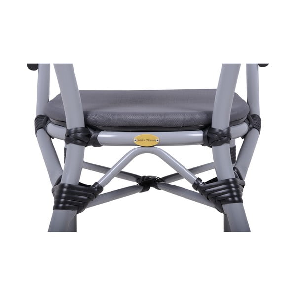 Siv kovinski vrtni stol Toskana – Garden Pleasure-image-2