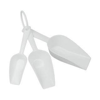 Komplet 3 beliih plastičnih merilnih lopatk Metaltex Scoops