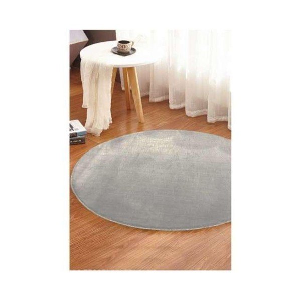 Svetlo siva pralna okrogla preproga ø 120 cm Pelush Grey – Mila Home-image-1
