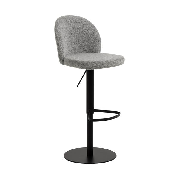 Črno-siv barski stol z nastavljivo višino (višina sedeža 55 cm) Patricia – Actona