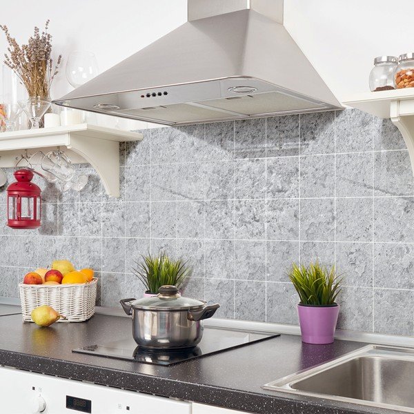 Komplet 24 stenskih nalepk Ambiance Cement Tile Stickers With Stones Effect, 10 x 10 cm-image-3