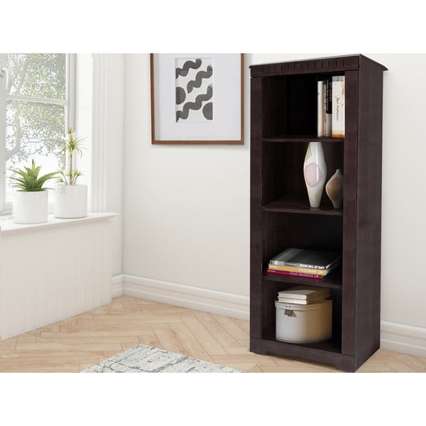 Rjav regal iz masivnega bora 50x135 cm Cubrix – Støraa-image-1