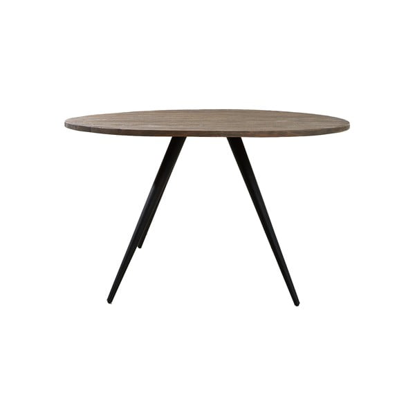 Črna/temno rjava okrogla jedilna miza z mizno ploščo iz akacije ø 140 cm Turi – Light & Living